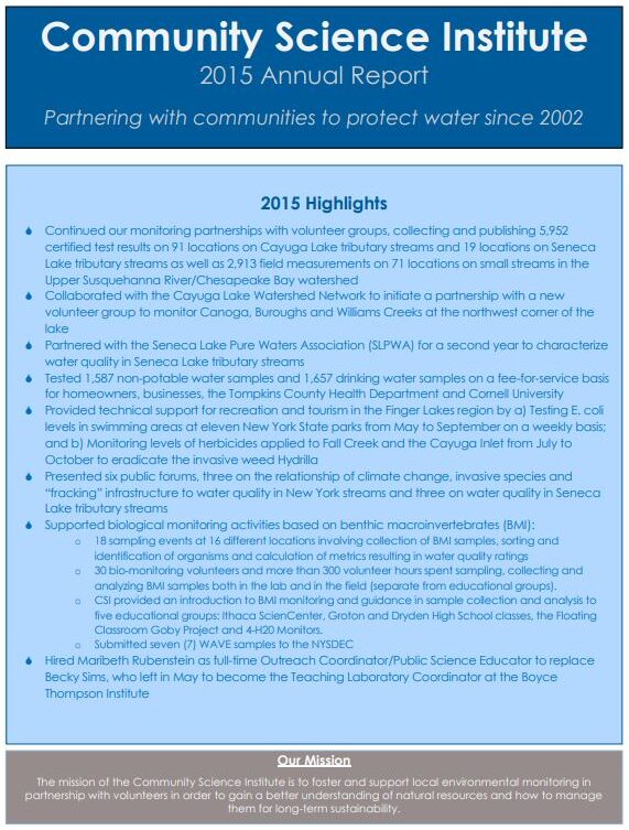 2015 Annual Report Cover