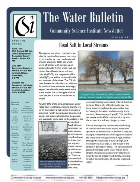 Spring 2015 Water Bulletin Cover