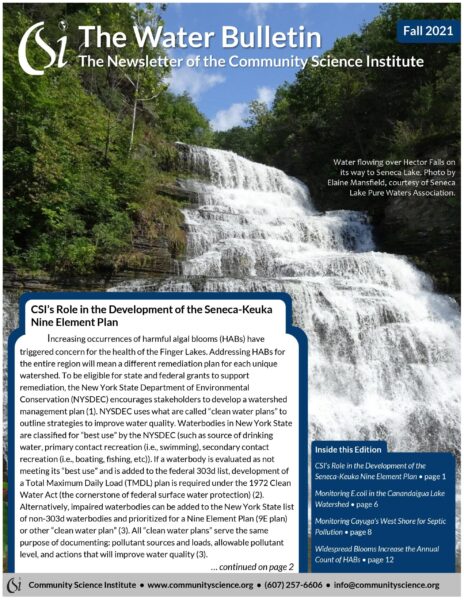Fall 2021 Water Bulletin Cover