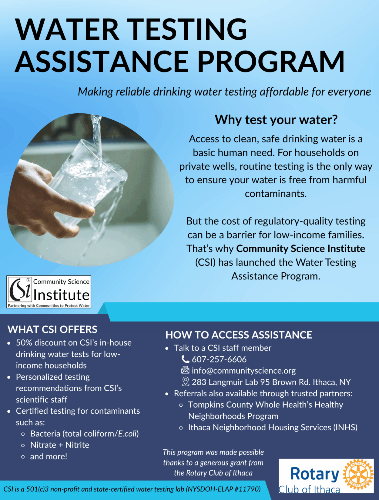 Water Testing Assistance Fund Handout